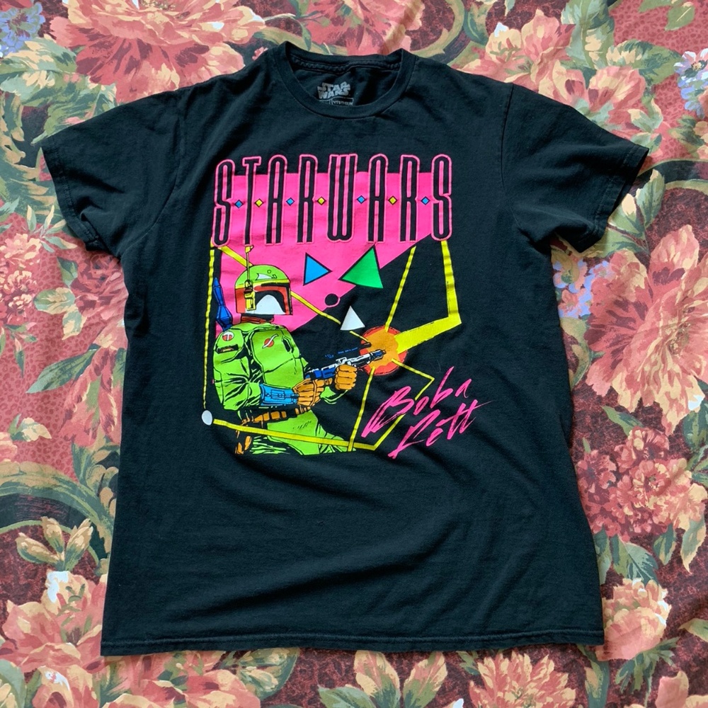 Neon Deco style Starwars Boba Fett Vintage t-shirt